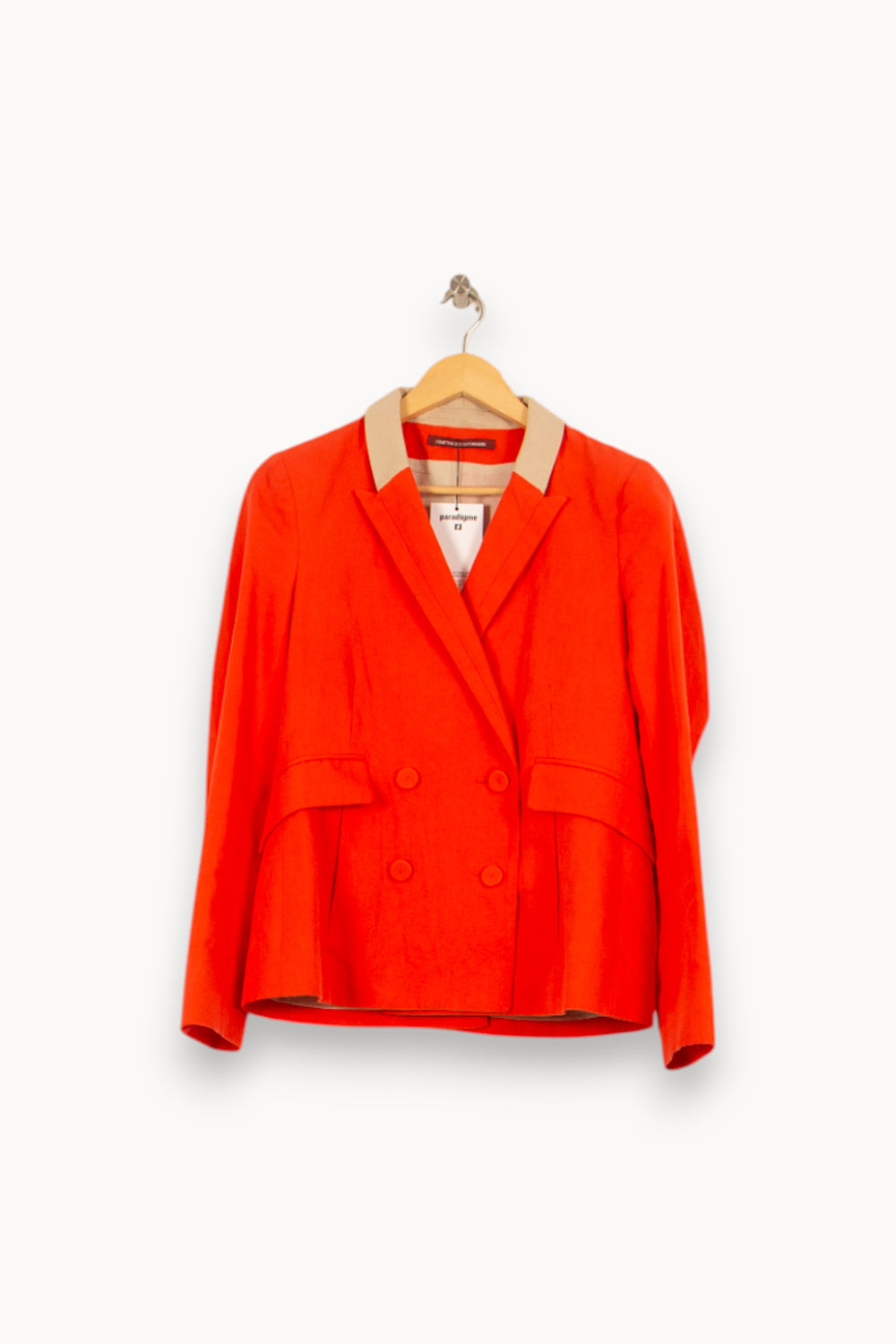 Blazer Rouge et Beige - Taille L/40 de la marque Comptoir des Cotonniers | PARAD46128 - Vendu par Paradigme - Image 2