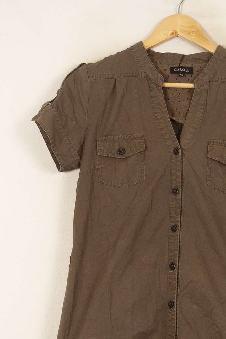 Robe Chemise Marron - Taille L/40 de la marque Caroll | PARAD46144 - Vendu par Paradigme - Image 3
