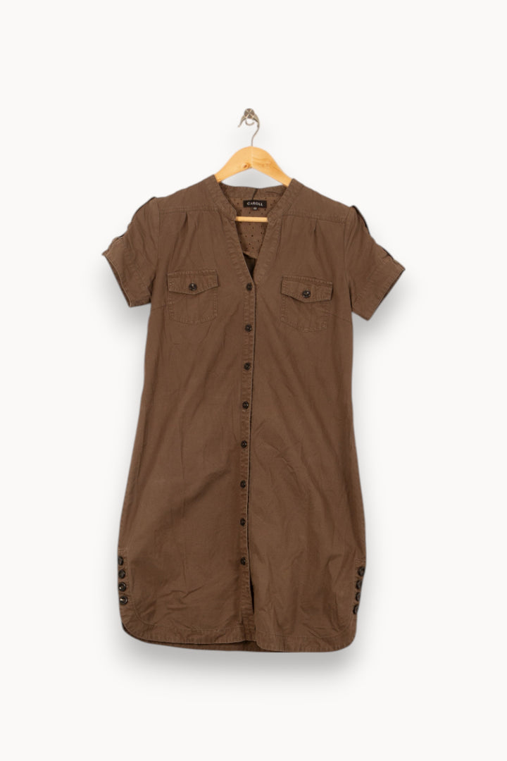 Robe Chemise Marron - Taille L/40 de la marque Caroll | PARAD46144 - Vendu par Paradigme - Image 2
