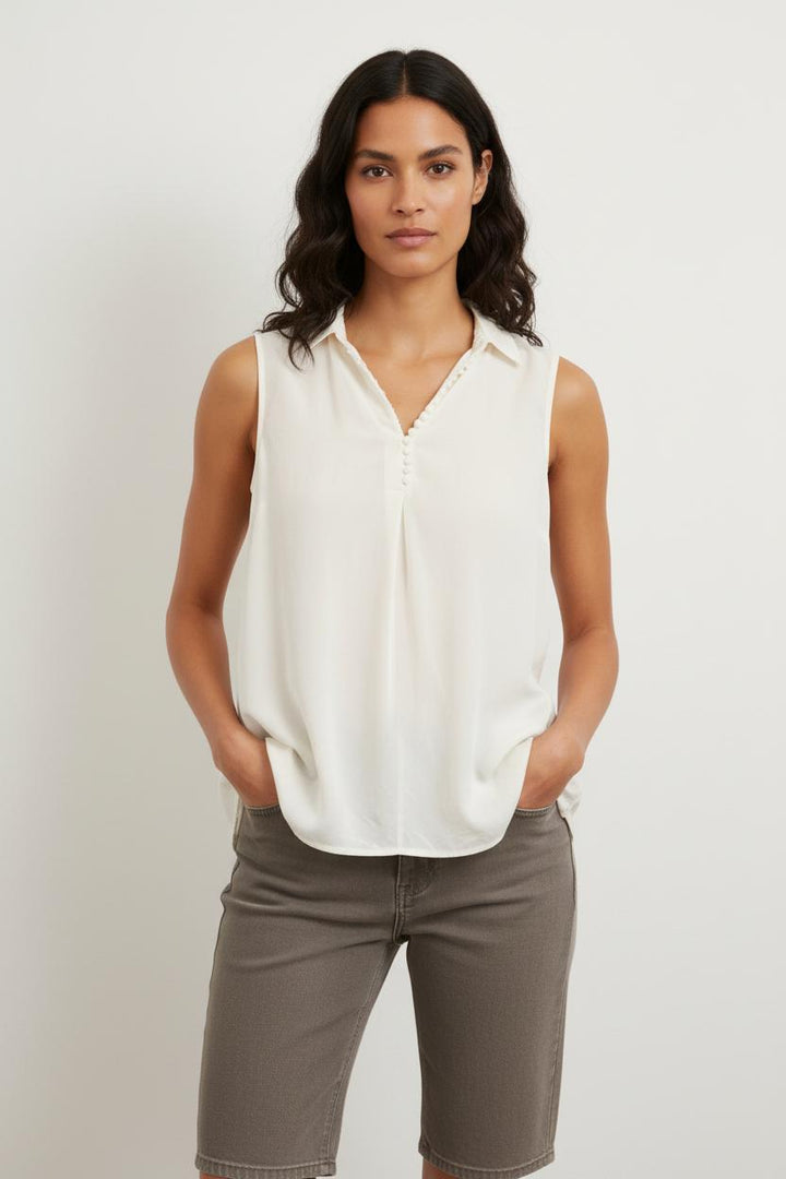 Blouse Sans Manches Blanche - Taille M/38