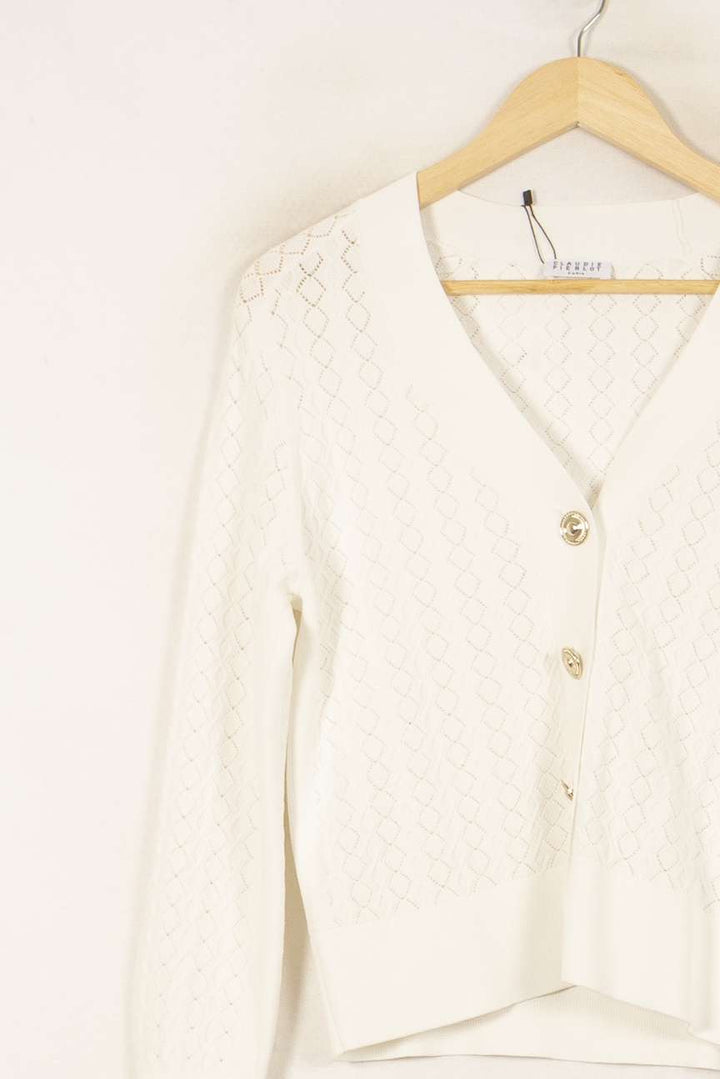 Cardigan Blanc - Taille L/40 de la marque Claudie Pierlot | PARAD46155 - Vendu par Paradigme - Image 3