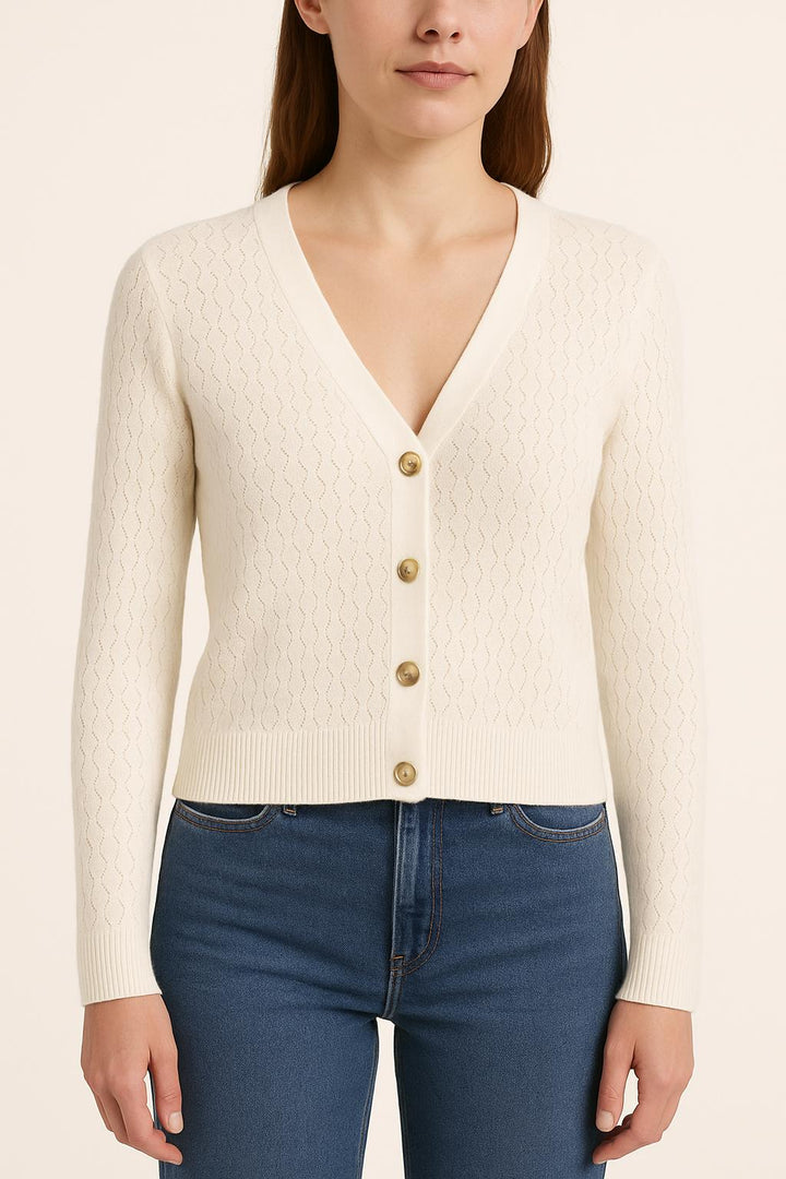 Cardigan Blanc - Taille L/40 de la marque Claudie Pierlot | PARAD46155 - Vendu par Paradigme - Image 1