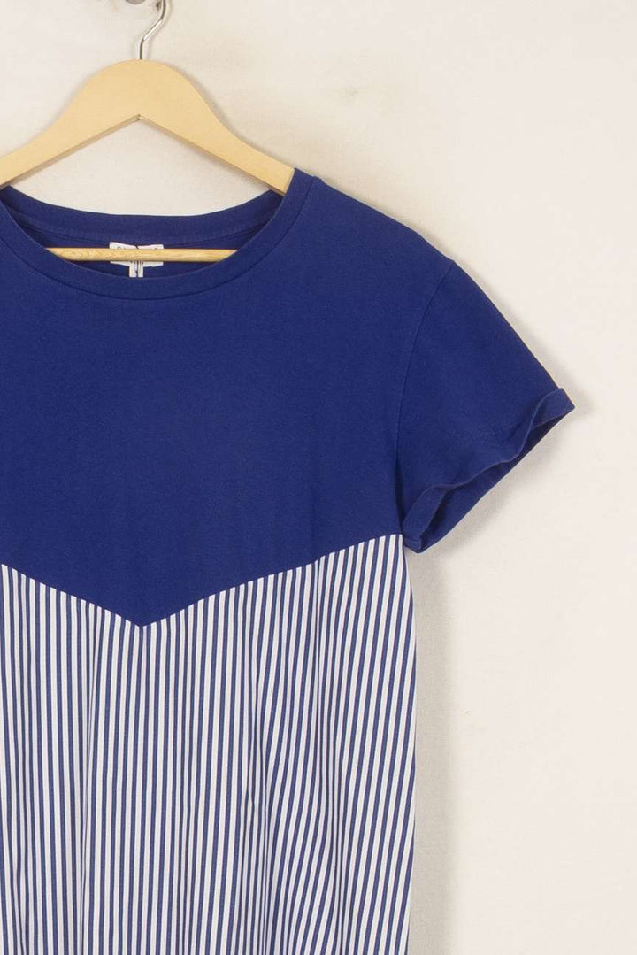 Robe Courte Bleu et Blanche - Taille L/40 de la marque Claudie Pierlot | PARAD46162 - Vendu par Paradigme - Image 3