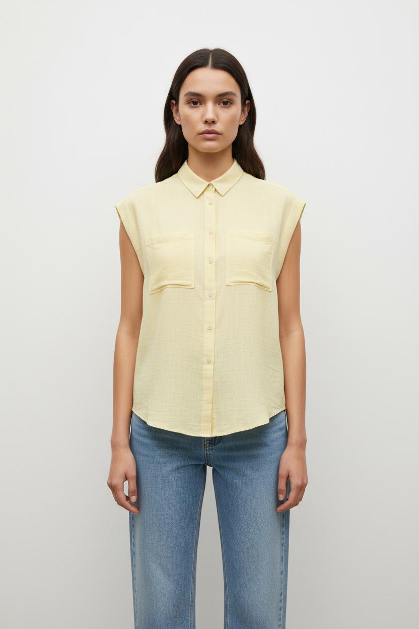 Chemise Sans Manches Jaune - Taille L/40