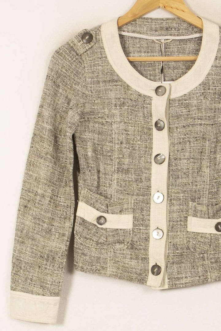 Veste Gris et Beige - Taille S/36 de la marque Weekend Max Mara | PARAD46170 - Vendu par Paradigme - Image 3