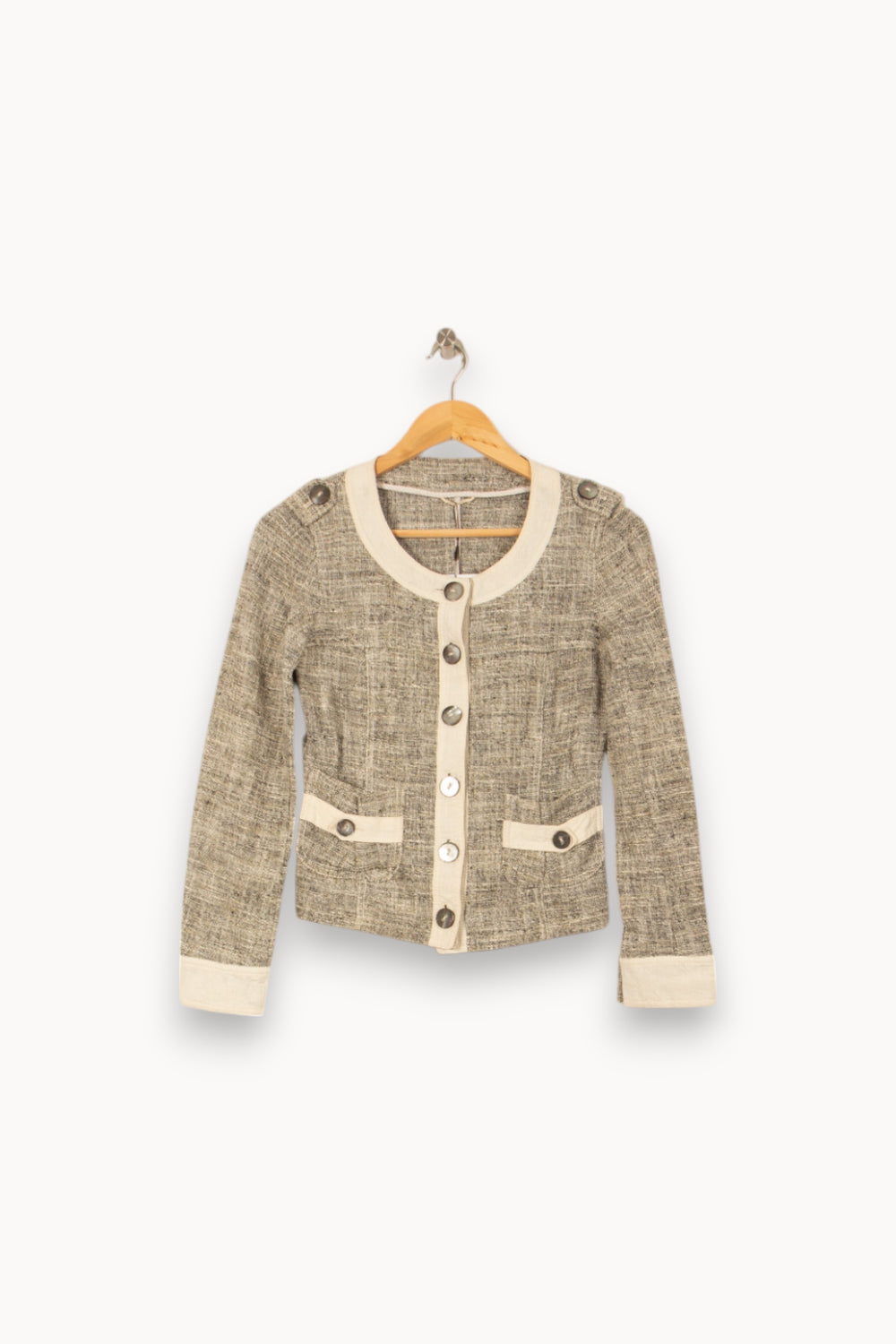 Veste Gris et Beige - Taille S/36 de la marque Weekend Max Mara | PARAD46170 - Vendu par Paradigme - Image 2