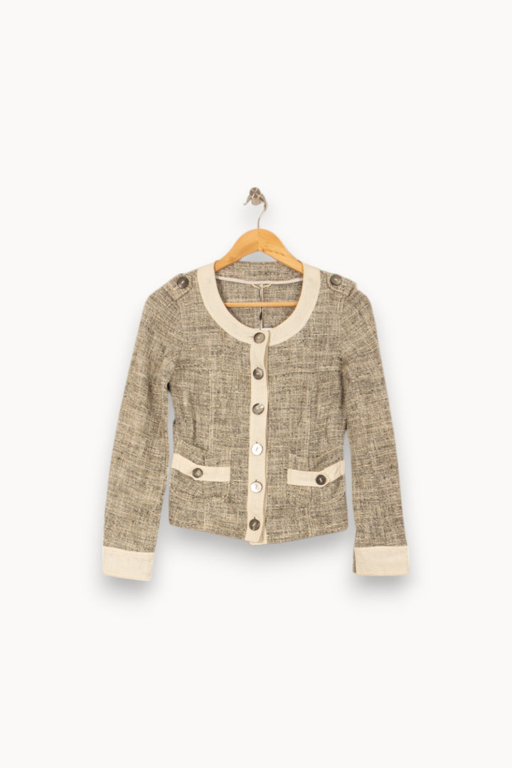 Veste Gris et Beige - Taille S/36 de la marque Weekend Max Mara | PARAD46170 - Vendu par Paradigme - Image 2