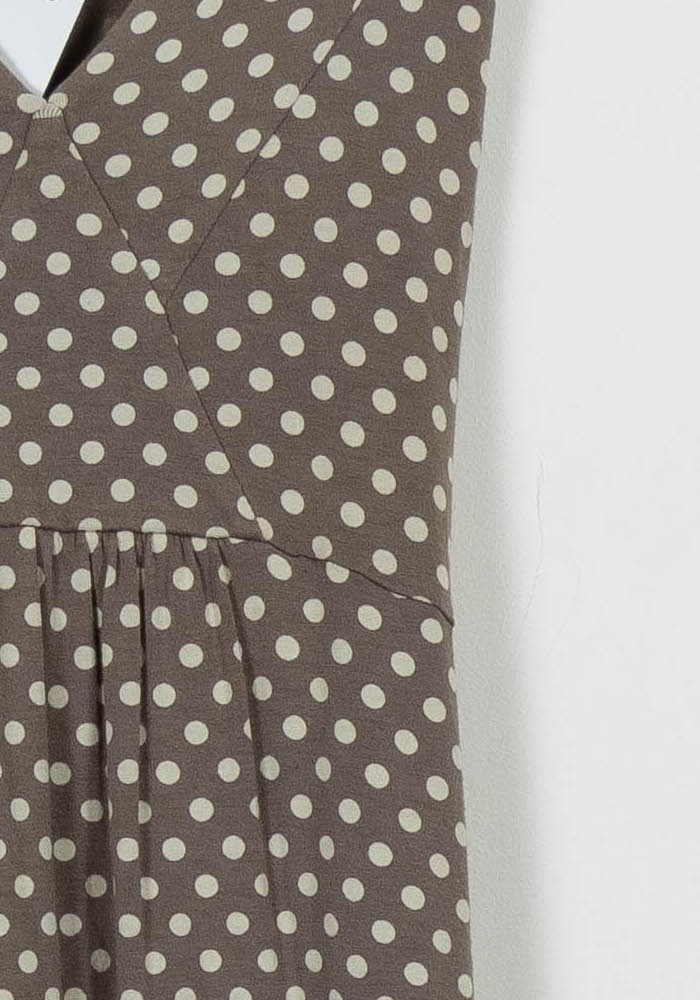 Robe Marron à Pois Beiges - Taille S/36 de la marque La Fée Maraboutée | PARAD46225 - Vendu par Paradigme - Image 3