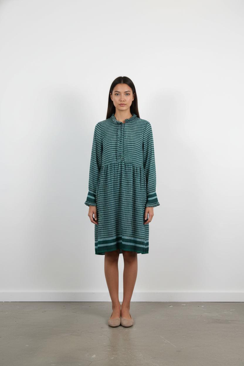 Robe Courte Verte et Blanche - Taille XS/34