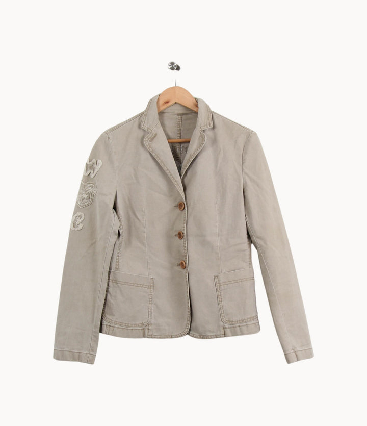 Blazer Beige - Taille L/40 de la marque Max Mara | PARAD46309 - Vendu par Paradigme - Image 2