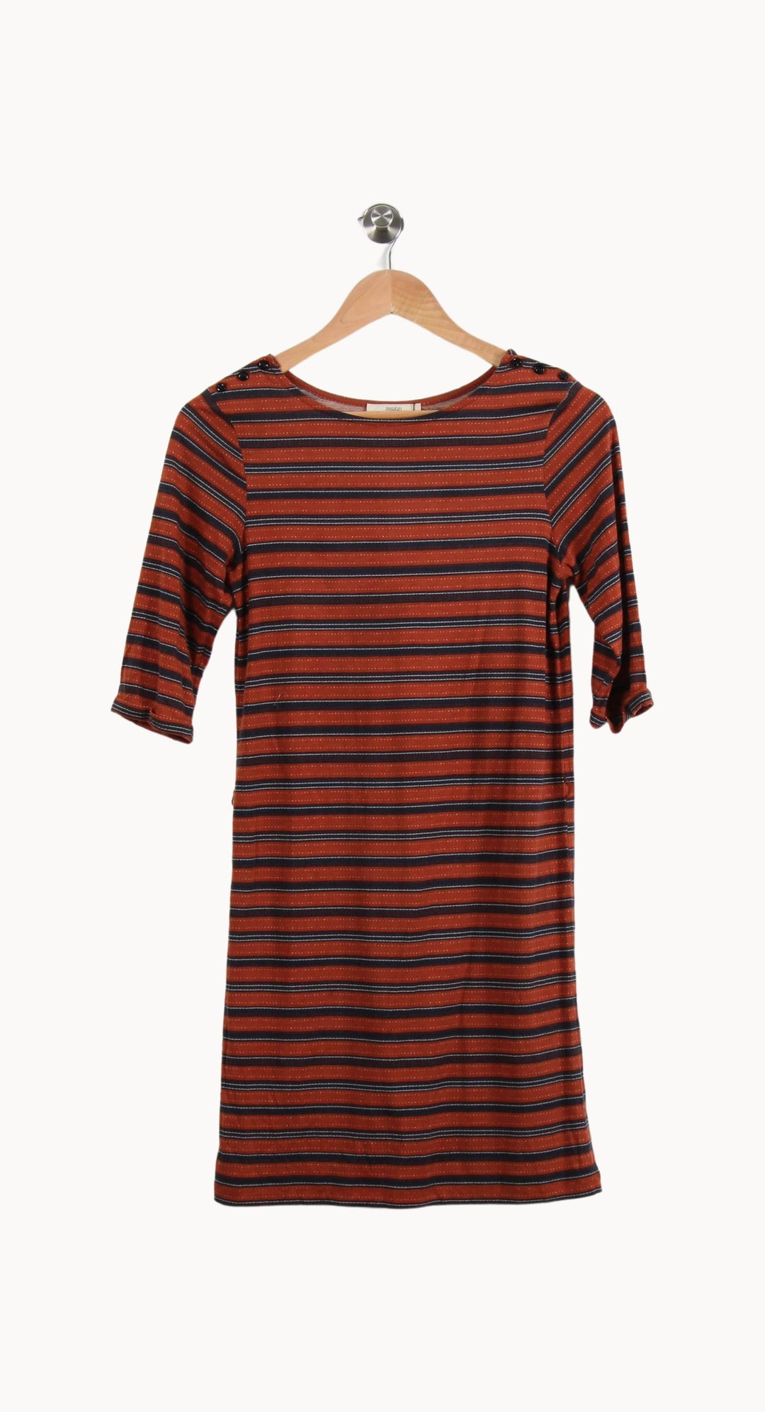 Robe Courte Orange et Noire - Taille S/36 de la marque Sessùn | PARAD46311 - Vendu par Paradigme - Image 2