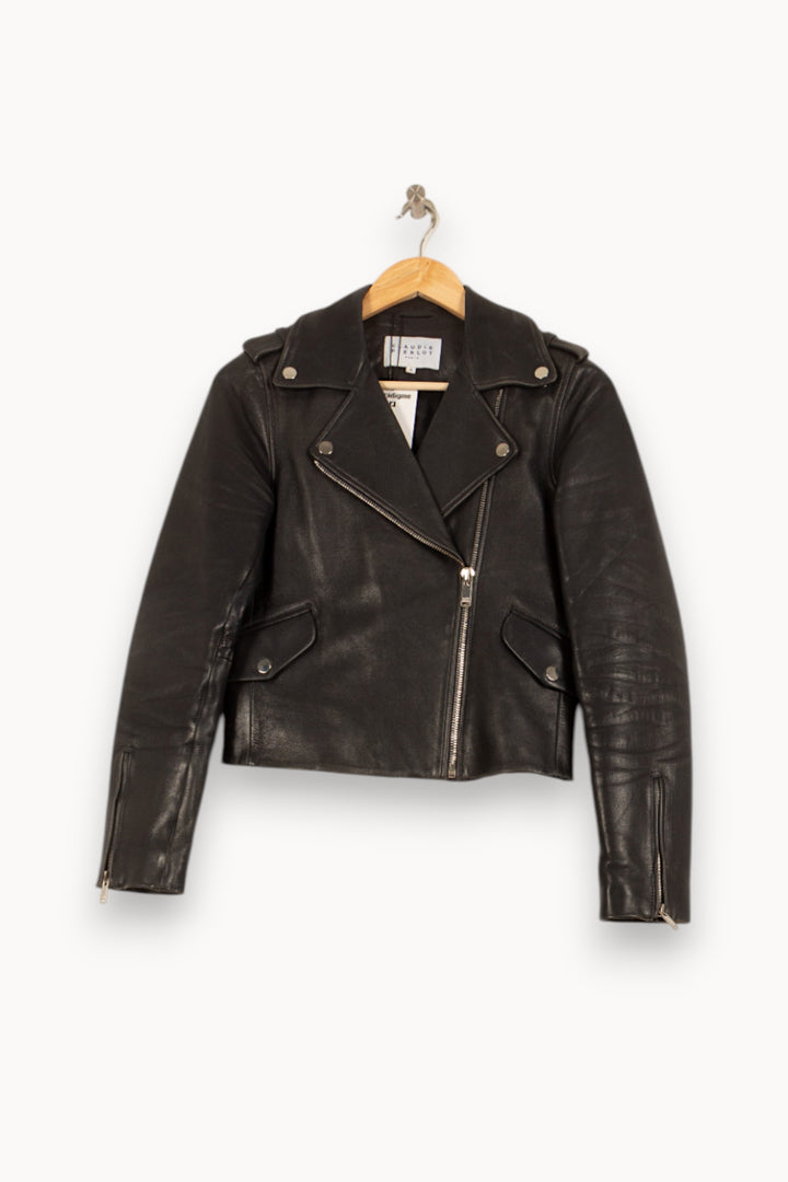Perfecto Noir - Taille S/36 de la marque Claudie Pierlot | PARAD46337 - Vendu par Paradigme - Image 2