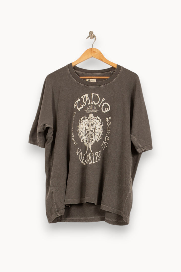 T-shirt Gris - Taille L/40 de la marque Zadig&Voltaire | PARAD46363 - Vendu par Paradigme - Image 2