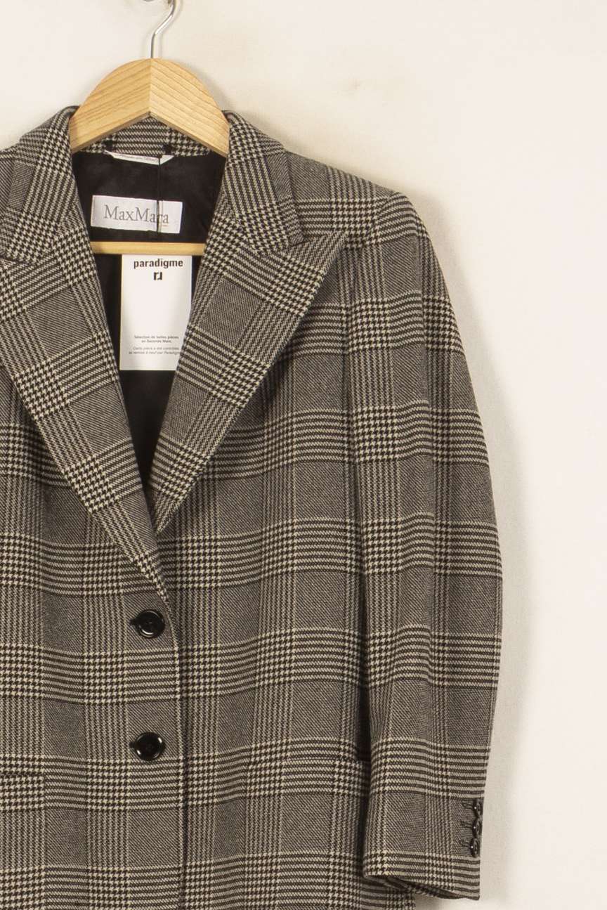 Blazer Gris à Carreaux - Taille L/40 de la marque Max Mara | PARAD46391 - Vendu par Paradigme - Image 3