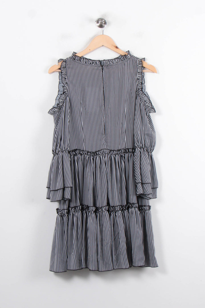 Robe Midi Rayée Noire et Blanche - Taille M/38 de la marque Maje | PARAD46400 - Vendu par Paradigme - Image 4