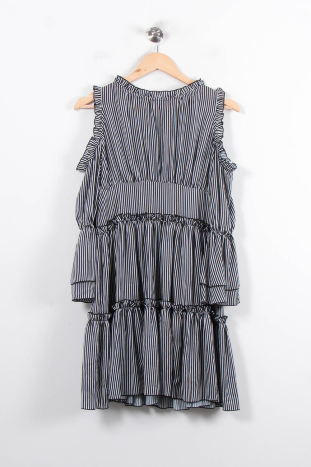Robe Midi Rayée Noire et Blanche - Taille M/38 de la marque Maje | PARAD46400 - Vendu par Paradigme - Image 2