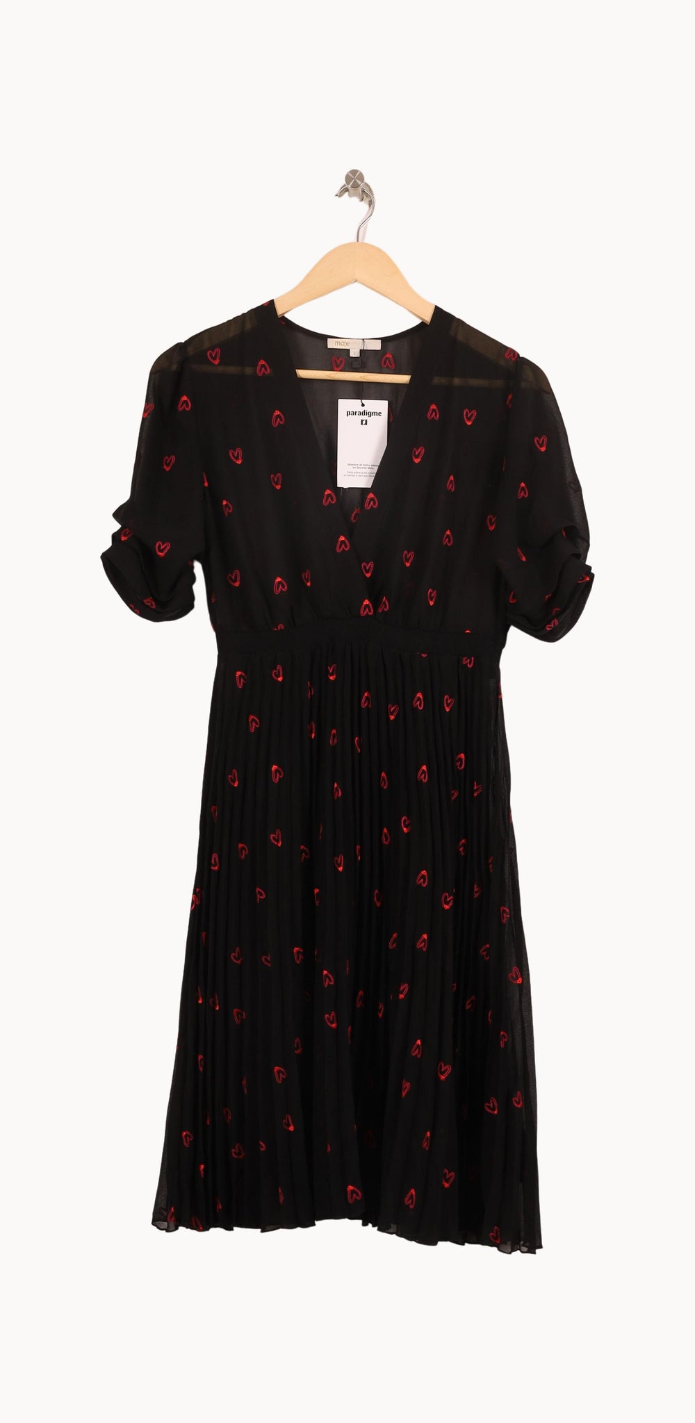 Robe Midi Noire et Rouge - Taille XL/42 de la marque Maje | PARAD46402 - Vendu par Paradigme - Image 2