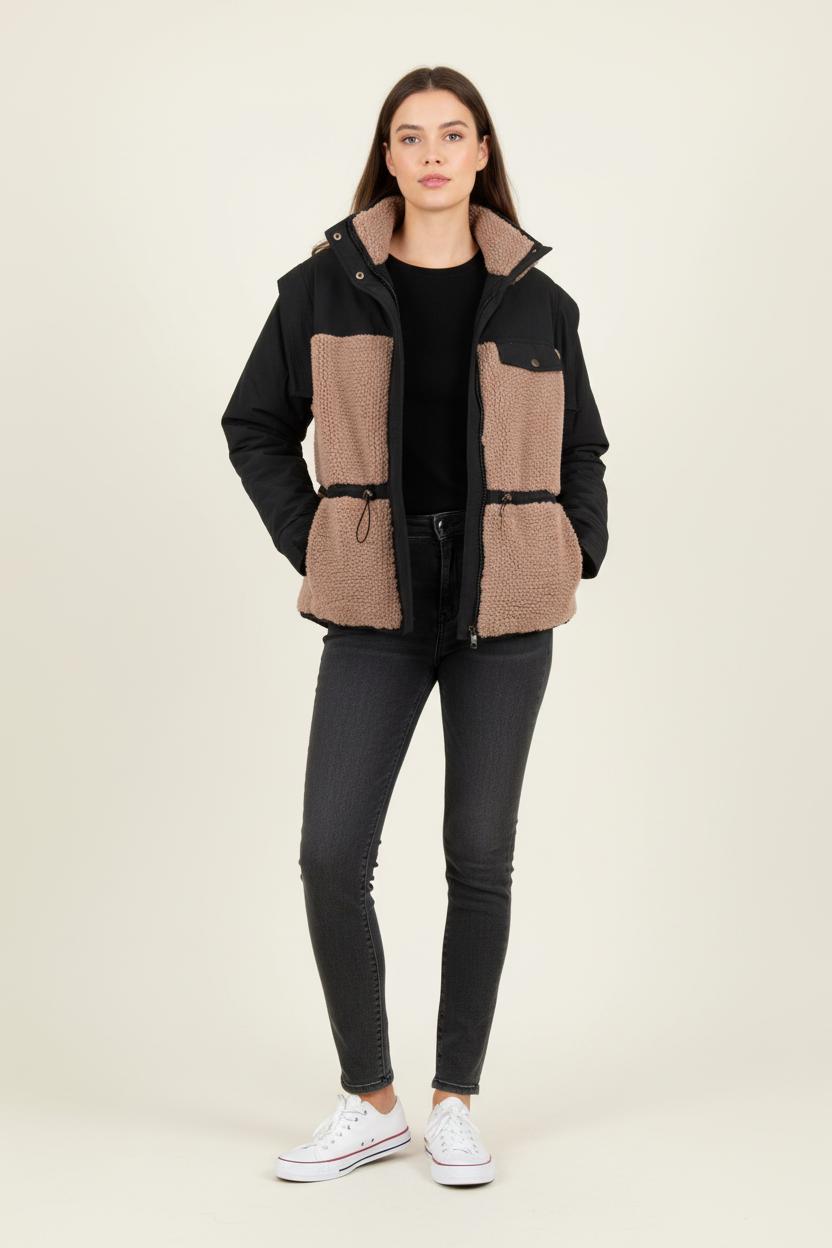 Veste Noire et Camel - Taille S/36 de la marque Bérénice | PARAD46404 - Vendu par Paradigme - Image 1