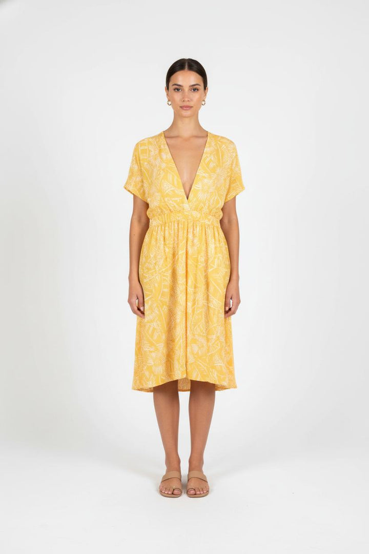 Robe Midi Jaune et Blanche - Taille XS/34 de la marque Des petits hauts | PARAD46420 - Vendu par Paradigme - Image 1