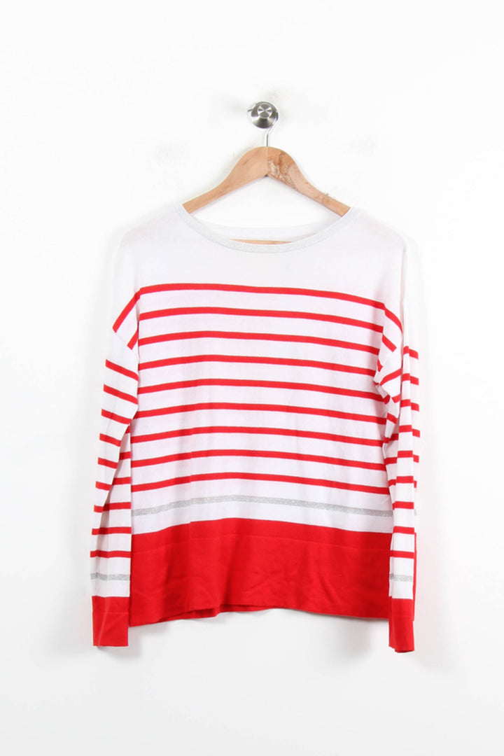 Marinière Rouge et Blanche - Taille M/38 de la marque Sud express | PARAD46424 - Vendu par Paradigme - Image 2