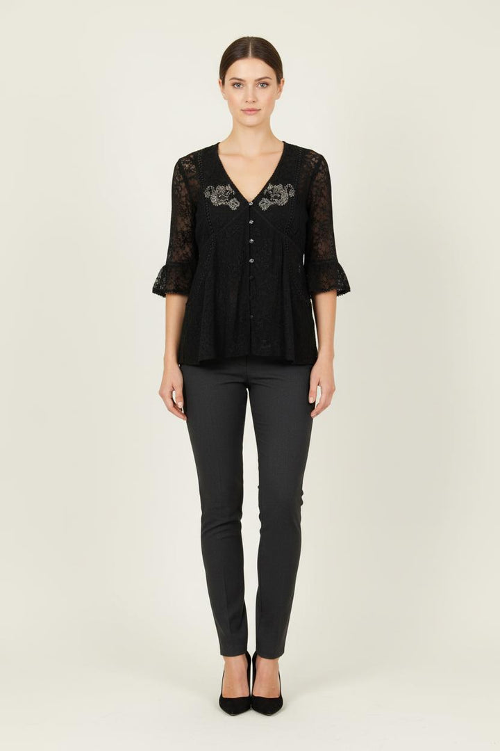 Blouse Noire - Taille S/36 de la marque The Kooples | PARAD46425 - Vendu par Paradigme - Image 1