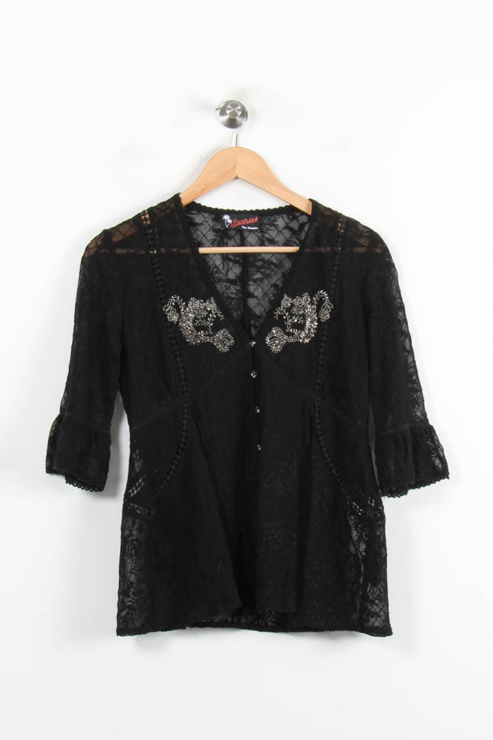 Blouse Noire - Taille S/36 de la marque The Kooples | PARAD46425 - Vendu par Paradigme - Image 2