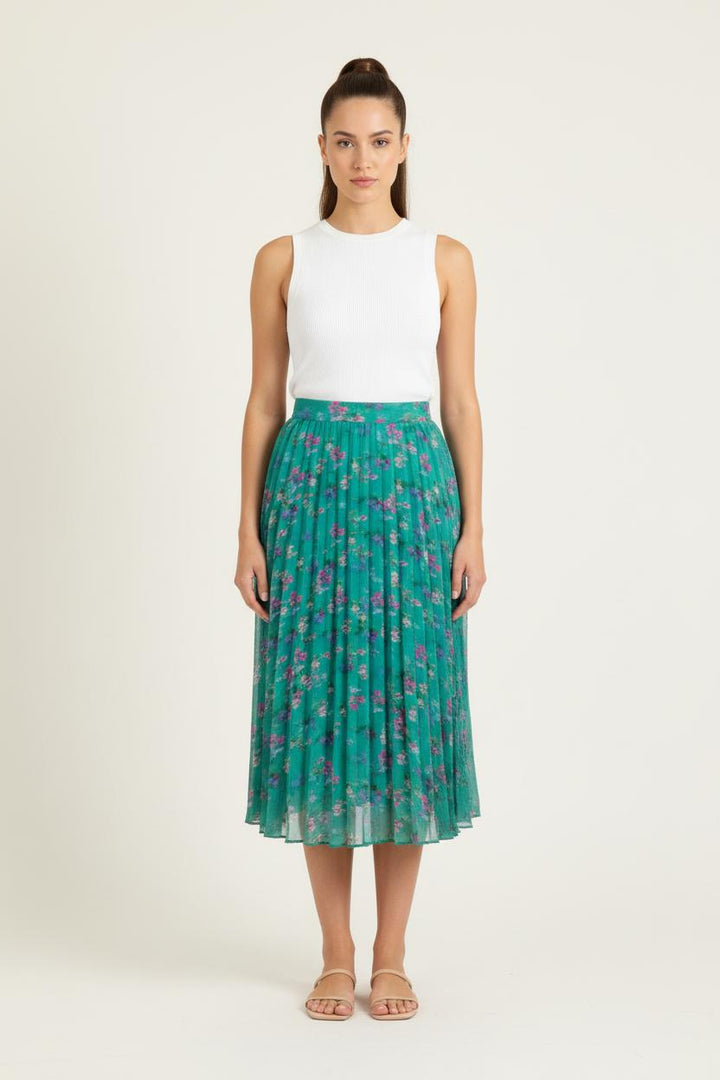 Jupe Plissée Verte et Rose - Taille M/38 de la marque Ekyog | PARAD46430 - Vendu par Paradigme - Image 1