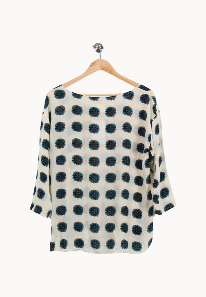 Blouse Beige et Bleue - Taille L/40 de la marque Diega | PARAD46449 - Vendu par Paradigme - Image 4