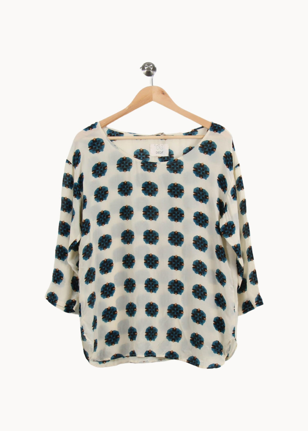 Blouse Beige et Bleue - Taille L/40 de la marque Diega | PARAD46449 - Vendu par Paradigme - Image 2