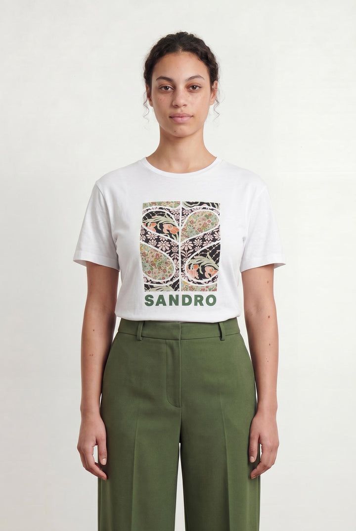 Tee-shirt Blanc - Taille L/40 de la marque Sandro | PARAD46486 - Vendu par Paradigme - Image 1
