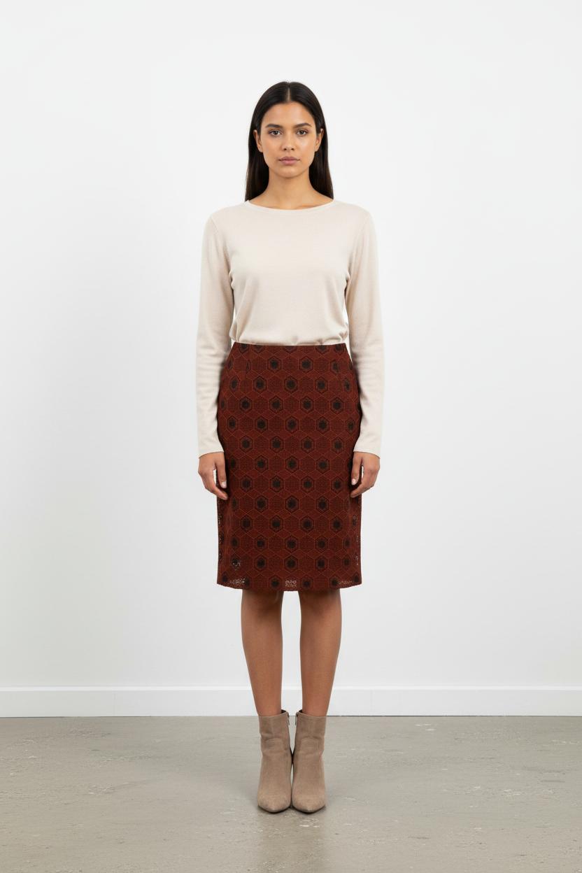 Jupe Crayon Marron - Taille L/40