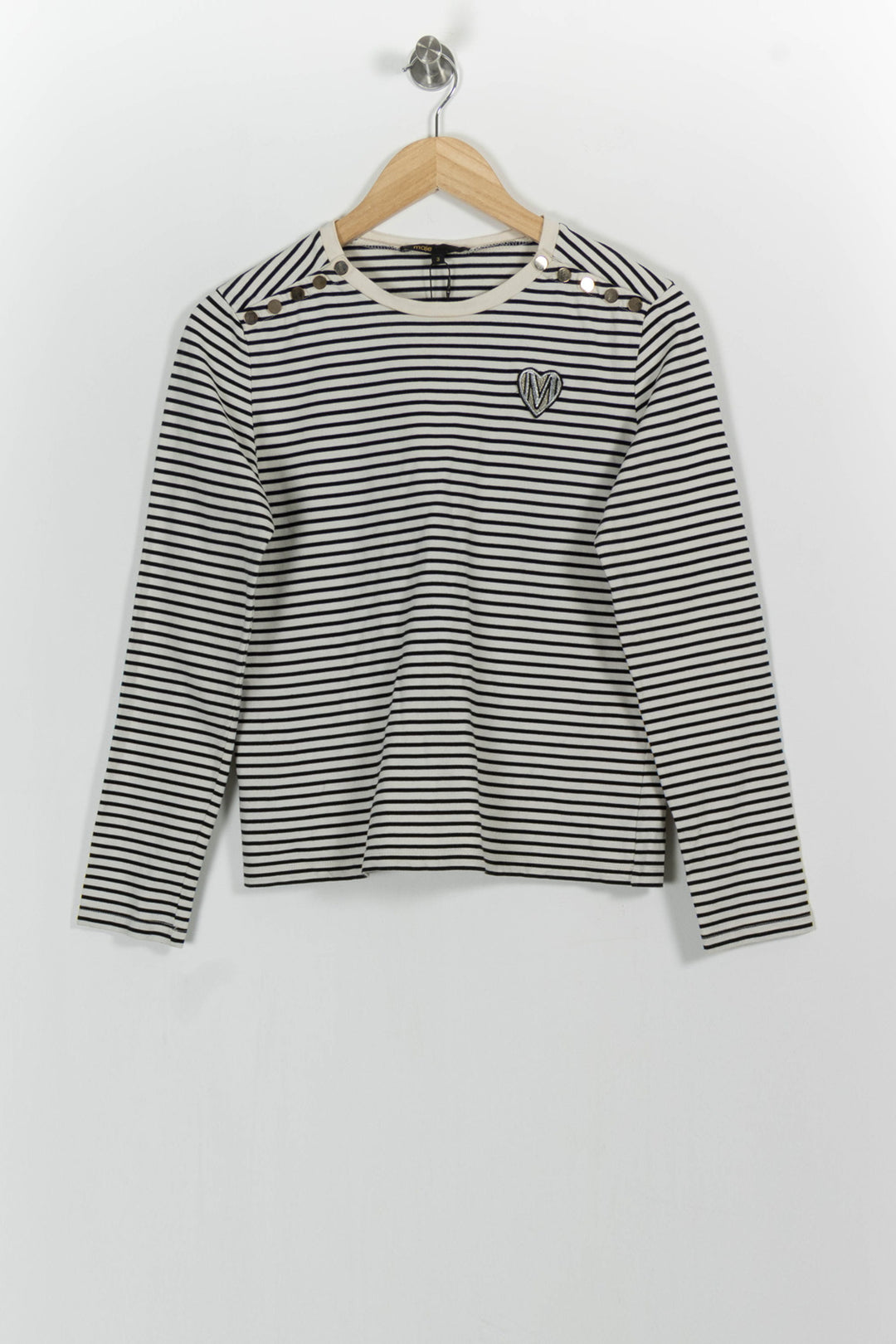 Marinière Blanc et Noir - Taille L/40 de la marque Maje | PARAD46522 - Vendu par Paradigme - Image 2