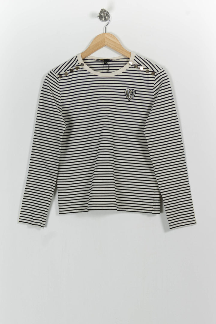 Marinière Blanc et Noir - Taille L/40 de la marque Maje | PARAD46522 - Vendu par Paradigme - Image 2