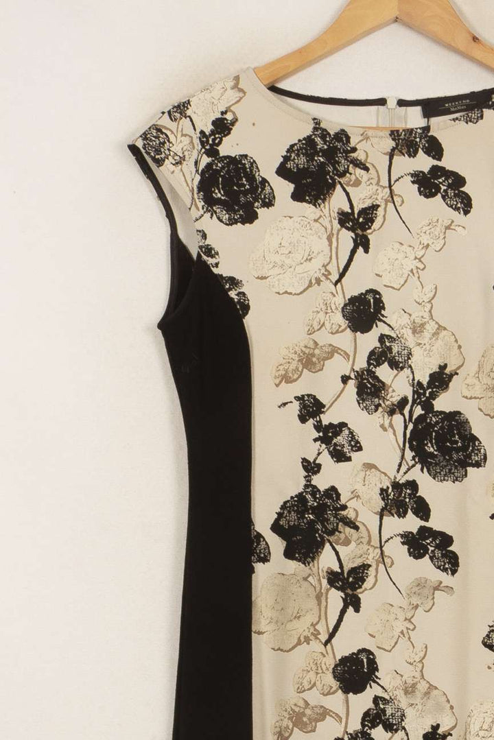Robe Midi Noire et Beige - Taille S/36 de la marque Weekend Max Mara | PARAD46525 - Vendu par Paradigme - Image 3