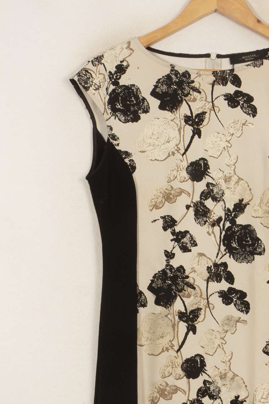 Robe Midi Noire et Beige - Taille S/36 de la marque Weekend Max Mara | PARAD46525 - Vendu par Paradigme - Image 7