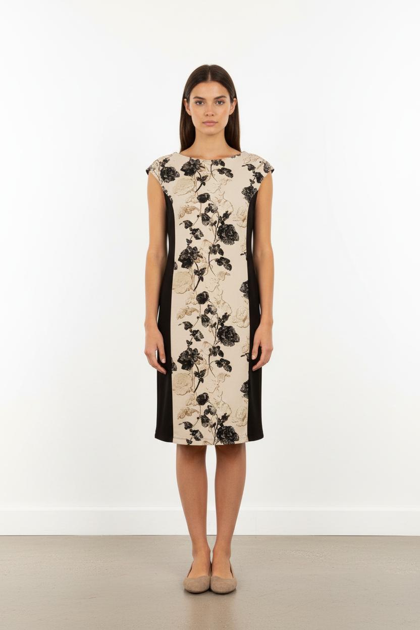 Robe Midi Noire et Beige - Taille S/36