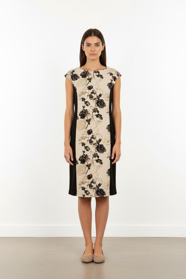 Robe Midi Noire et Beige - Taille S/36