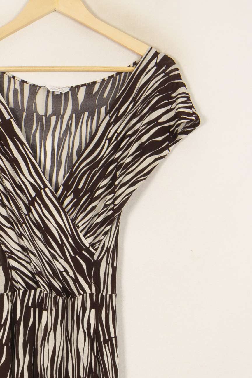 Robe Midi Marron et Écru - Taille L/40 de la marque Max Mara | PARAD46526 - Vendu par Paradigme - Image 3