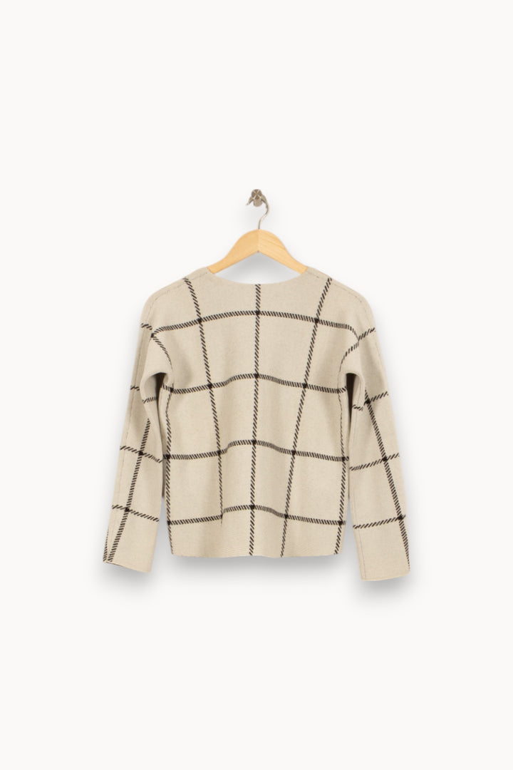 Pull Blanc et Noir - Taille S/36 de la marque Maje | PARAD46539 - Vendu par Paradigme - Image 4