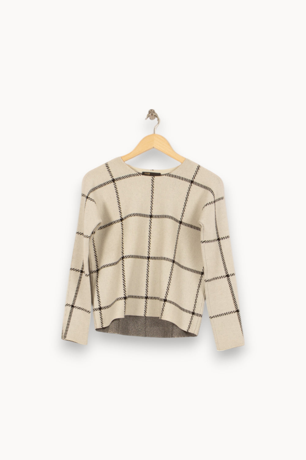 Pull Blanc et Noir - Taille S/36 de la marque Maje | PARAD46539 - Vendu par Paradigme - Image 2