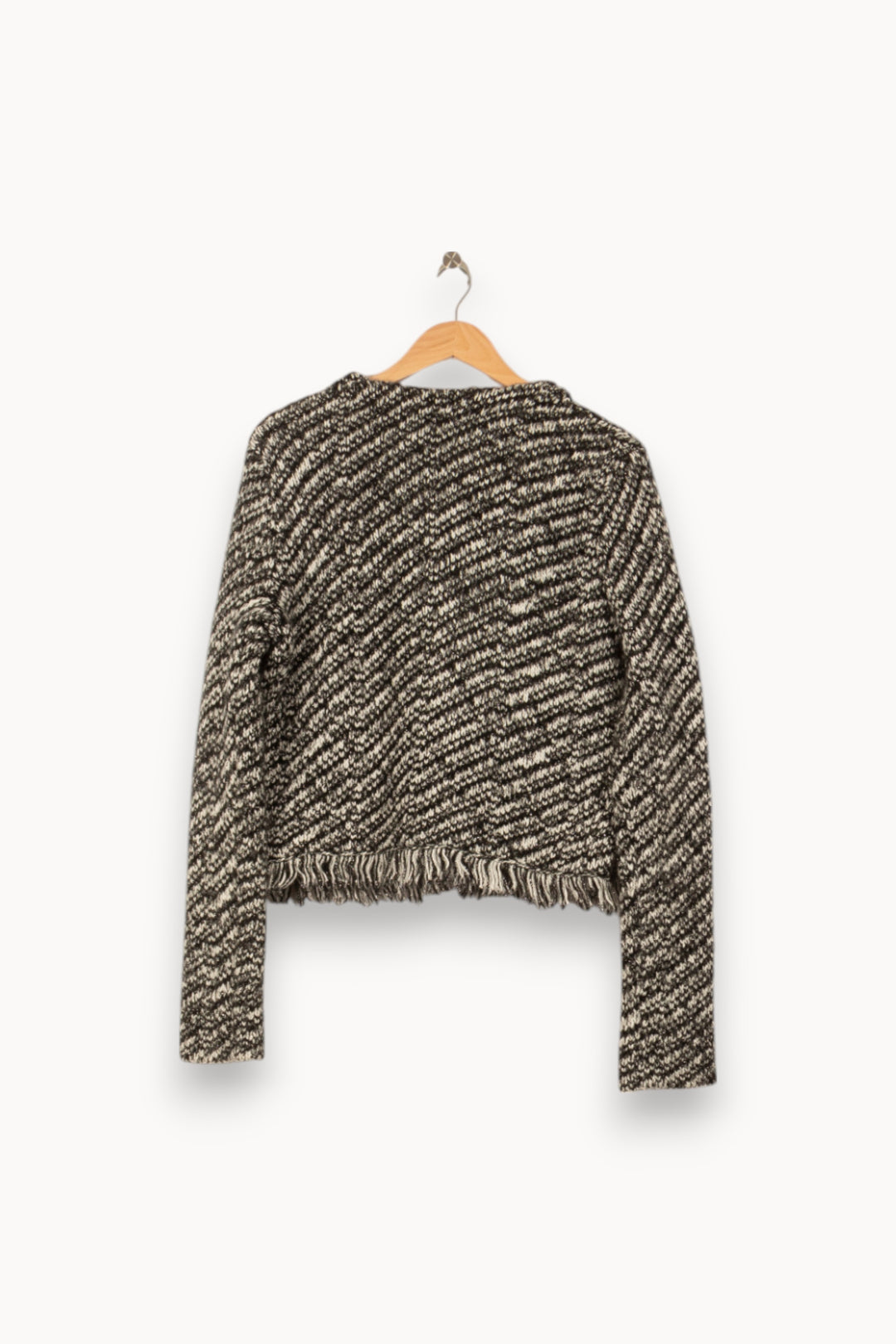 Veste Tweed Noire et Blanche - Taille L/40 de la marque Maje | PARAD46555 - Vendu par Paradigme - Image 4