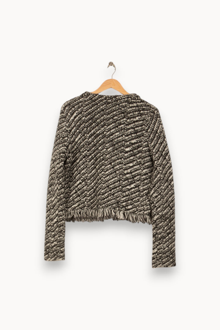 Veste Tweed Noire et Blanche - Taille L/40 de la marque Maje | PARAD46555 - Vendu par Paradigme - Image 4