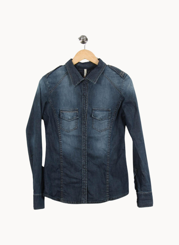Chemise en Jean Bleue - Taille S/36 de la marque I.Code | PARAD46560 - Vendu par Paradigme - Image 2