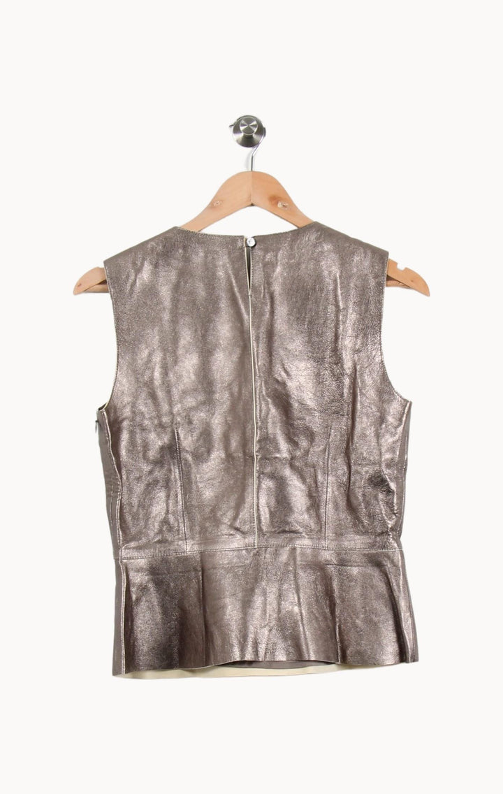 Top Sans Manches Métallisé Beige - Taille S/36 de la marque Gerard Darel | PARAD46570 - Vendu par Paradigme - Image 4