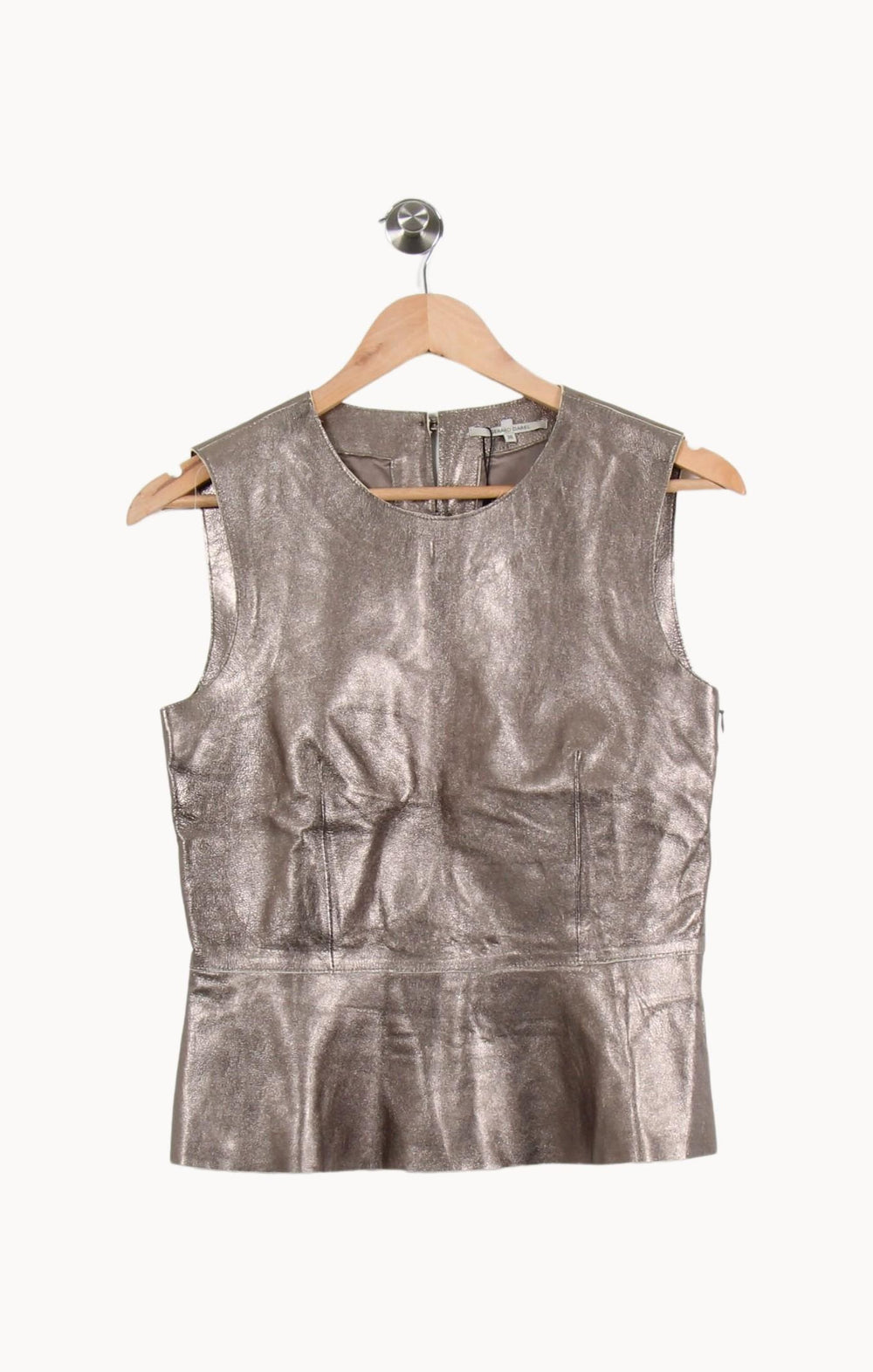 Top Sans Manches Métallisé Beige - Taille S/36 de la marque Gerard Darel | PARAD46570 - Vendu par Paradigme - Image 2