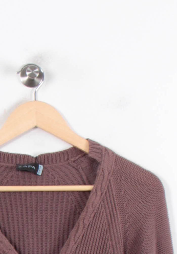 Cardigan Long Marron - Taille S/36 de la marque ZAPA | PARAD46575 - Vendu par Paradigme - Image 3