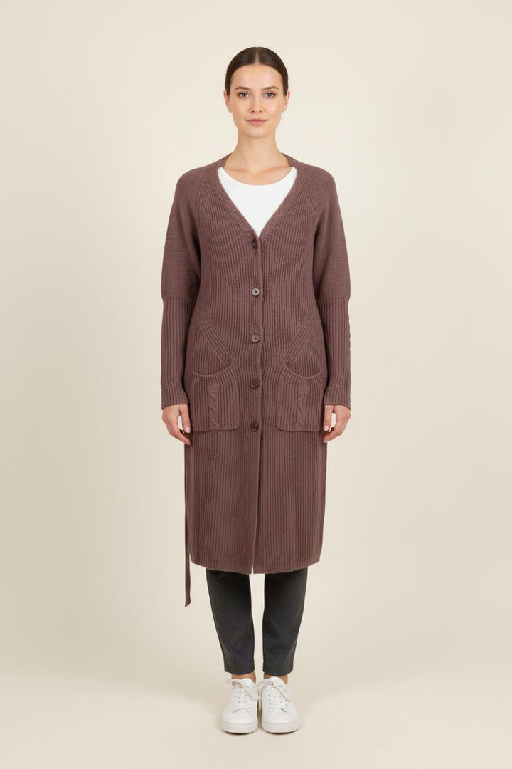 Cardigan Long Marron - Taille S/36 de la marque ZAPA | PARAD46575 - Vendu par Paradigme - Image 1