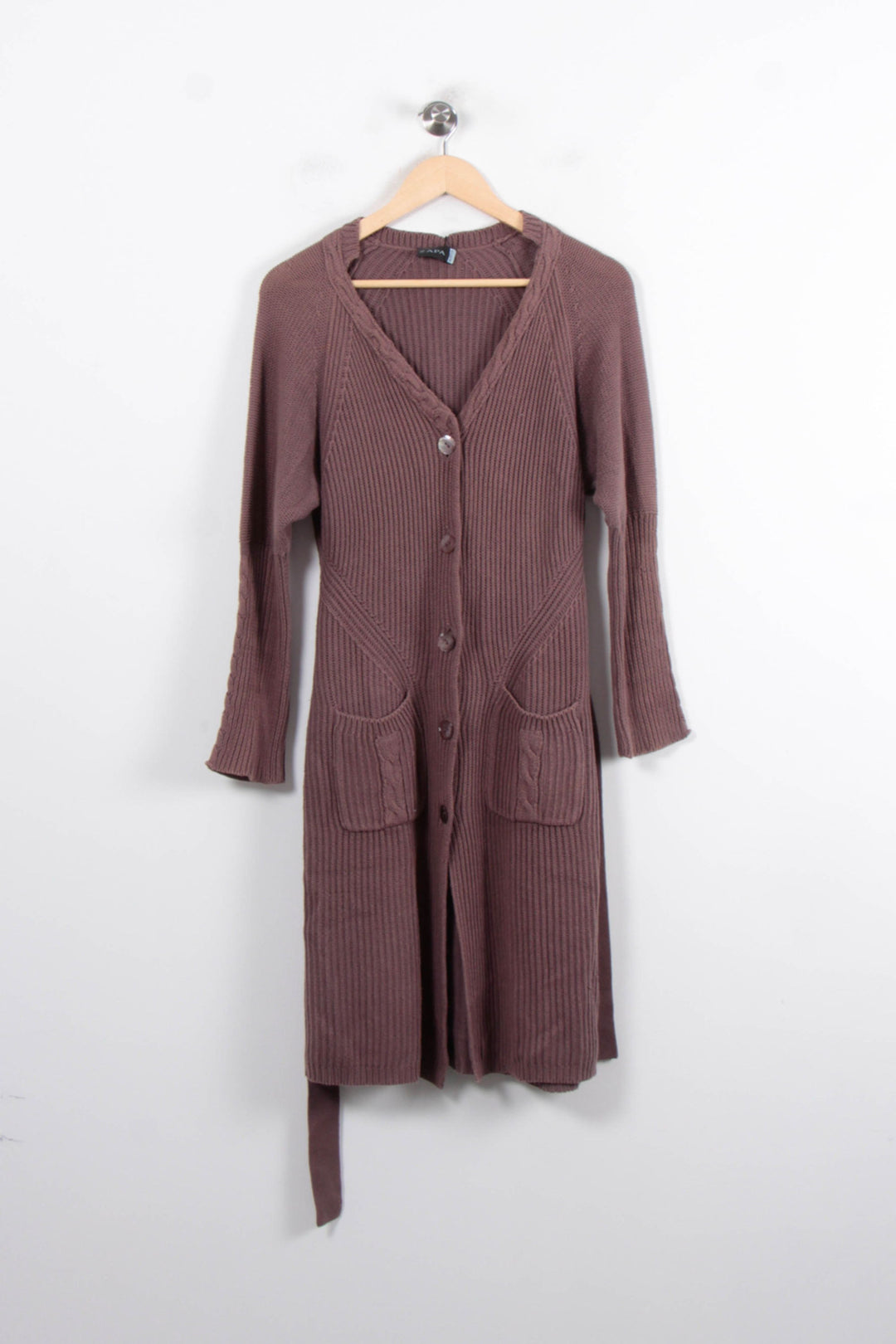 Cardigan Long Marron - Taille S/36 de la marque ZAPA | PARAD46575 - Vendu par Paradigme - Image 2