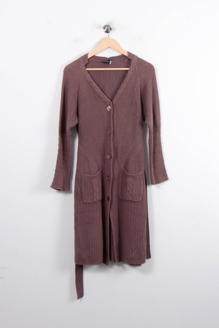 Cardigan Long Marron - Taille S/36 de la marque ZAPA | PARAD46575 - Vendu par Paradigme - Image 2