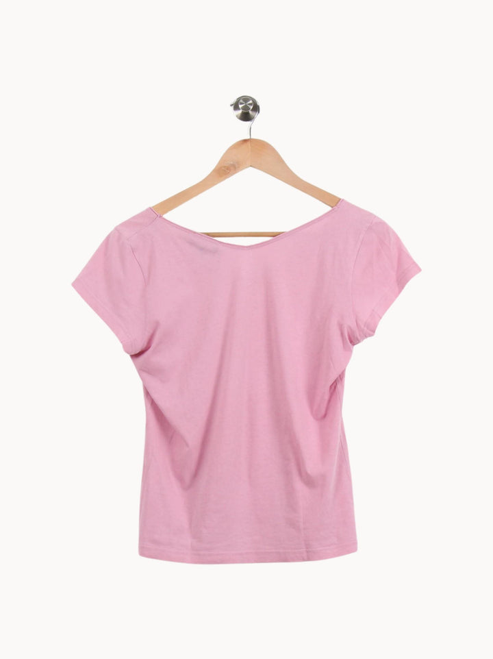 Tee-shirt Rose - Taille M/38 de la marque Agnès b. | PARAD46584 - Vendu par Paradigme - Image 4